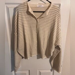 Carly Jean Los Angeles Cream Ellie Striped Sweater